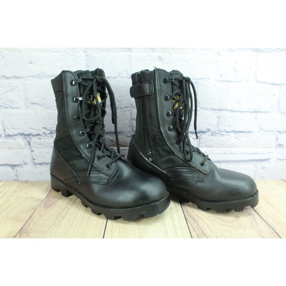 Blackrock Men\'s 5040212 Black Leather Lace Up Round Toe Jungle Boots Size 7 main image 4